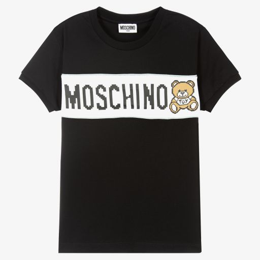 Moschino Кид-Тин-Черная футболка для мальчиков-подростков | Childrensalon Outlet
