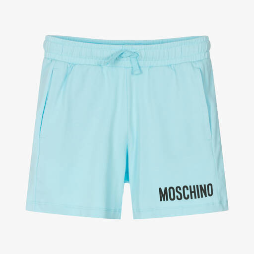 Moschino Kid-Teen-شورت تينز ولادي قطن جيرسي لون أزرق | Childrensalon Outlet