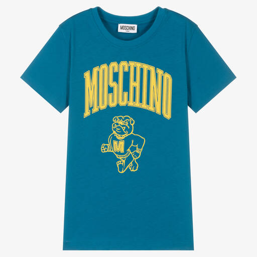 Moschino Кид-Тин-Голубая футболка для мальчиков-подростков | Childrensalon Outlet