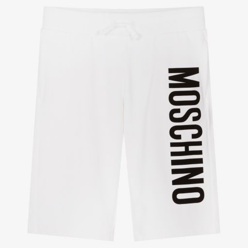 Moschino Kid-Teen-Teen Boys White Logo Shorts | Childrensalon Outlet