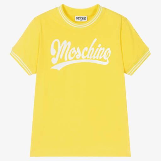 Moschino Kid-Teen-تيشيرت تينز ولادي قطن لون أصفر | Childrensalon Outlet