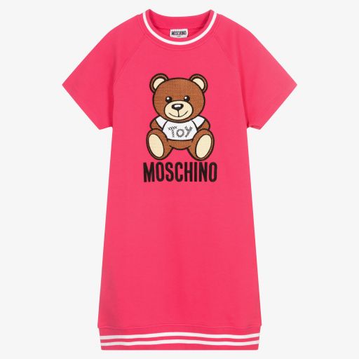 Moschino Kid-Teen-Teen Fuschia Pink Cotton Dress | Childrensalon Outlet