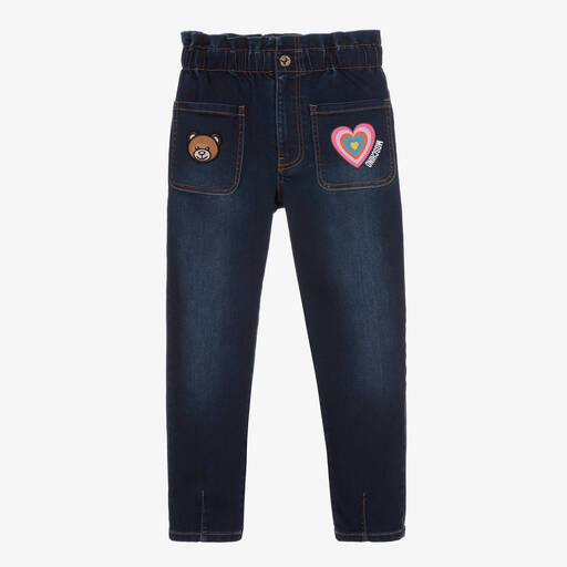 Moschino Кид-Тин-Синие джинсы с медвежонком для девочек-подростков | Childrensalon Outlet