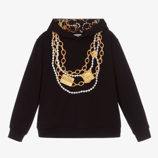 Moschino Kid-Teen-Teen Girls Ivory Chain Hoodie | Childrensalon Outlet