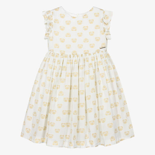 Moschino Кид-Тин-Teen Girls Ivory Teddy Bear Dress | Childrensalon Outlet