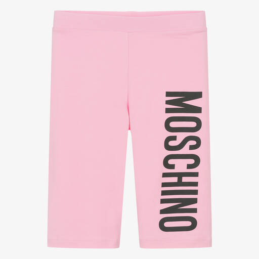 Moschino Kid-Teen-شورت لرياضة الدراجات قطن لون زهري للمراهقات | Childrensalon Outlet