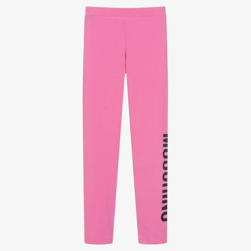 Moschino Kid-Teen-Teen Girls Pink Cotton Leggings | Childrensalon Outlet