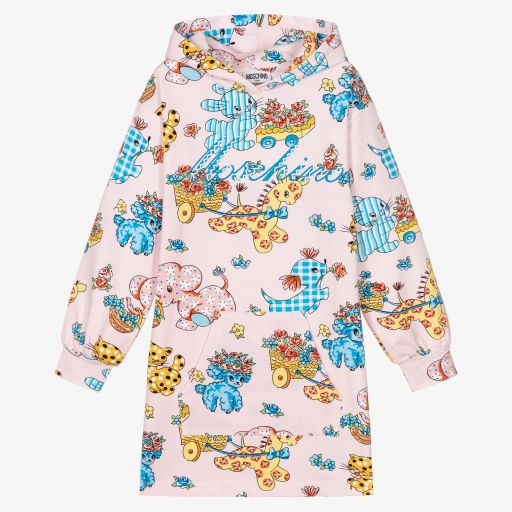 Moschino Кид-Тин-Розовое платье с капюшоном для девочек-подростков | Childrensalon Outlet