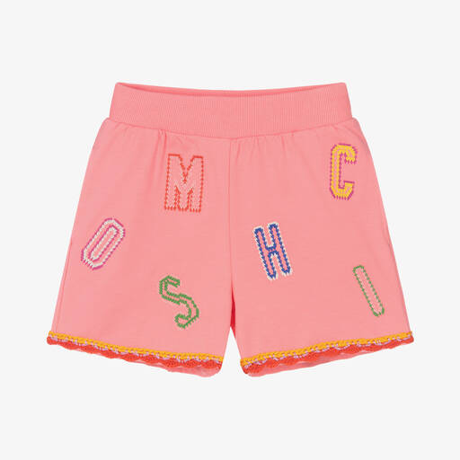 Moschino Kid-Teen-Teen Girls Pink Jersey Logo Shorts | Childrensalon Outlet