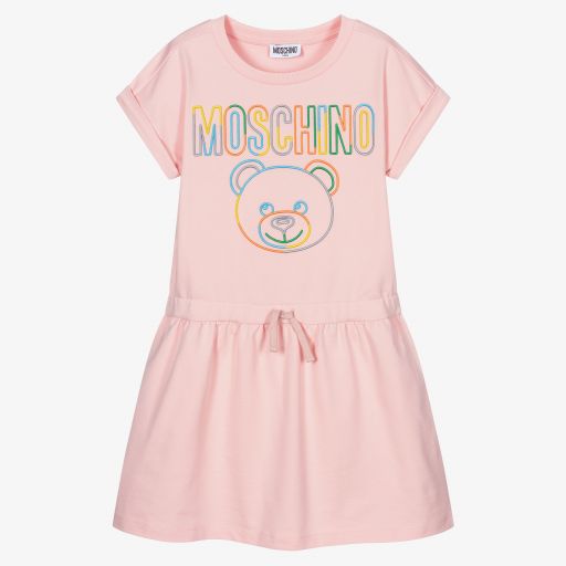 Moschino Kid-Teen-Teen Girls Pink Logo Dress | Childrensalon Outlet