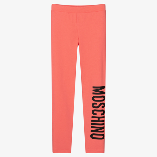 Moschino Kid-Teen-Teen Girls Pink Logo Leggings | Childrensalon Outlet