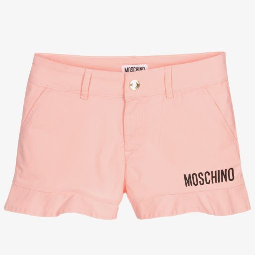 Moschino Kid-Teen-Teen Girls Pink Logo Shorts | Childrensalon Outlet