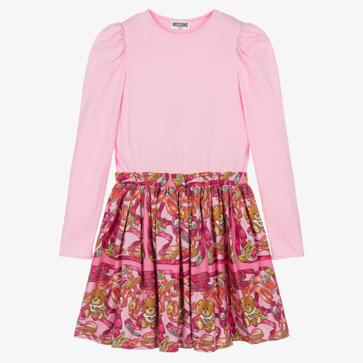 Moschino Kid-Teen-Teen Girls Pink Printed Dress | Childrensalon Outlet