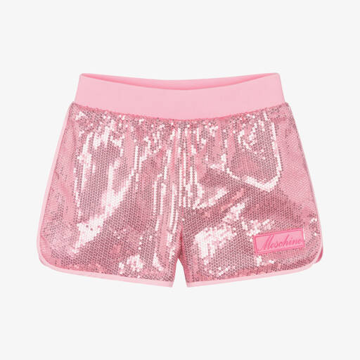 Moschino Kid-Teen-Teen Girls Pink Sequin Shorts | Childrensalon Outlet