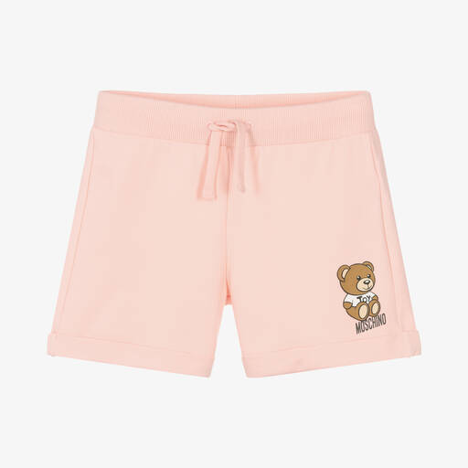 Moschino Kid-Teen-Teen Girls Pink Teddy Logo Shorts | Childrensalon Outlet