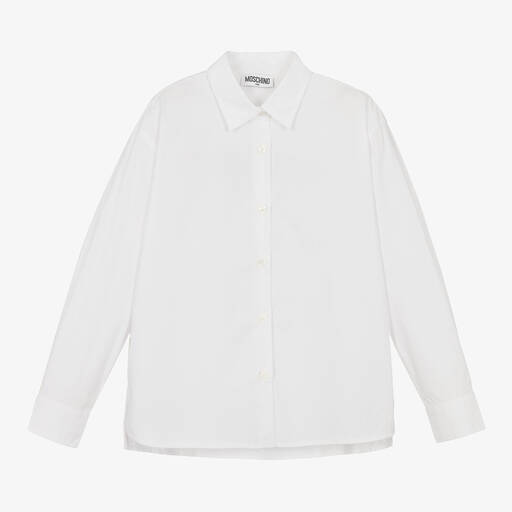 Moschino Kid-Teen-Teen Girls White Cotton Shirt | Childrensalon Outlet