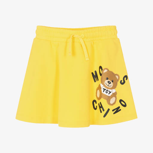 Moschino Kid-Teen-Teen Girls Yellow Cotton Logo Skirt | Childrensalon Outlet
