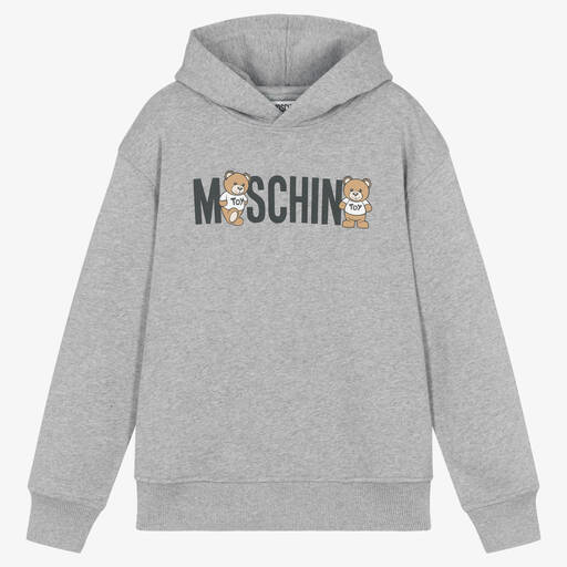 Moschino Kid-Teen-Sweat à capuche gris Teddy Ado | Childrensalon Outlet