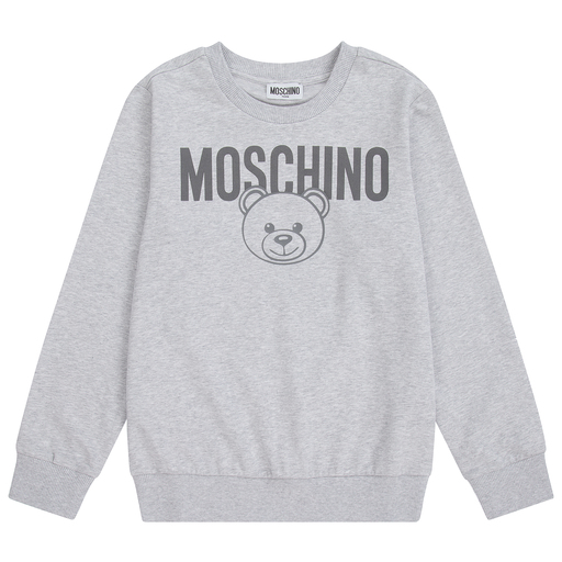 Moschino Kid-Teen-Graues Sweatshirt mit Logo für Teens | Childrensalon Outlet