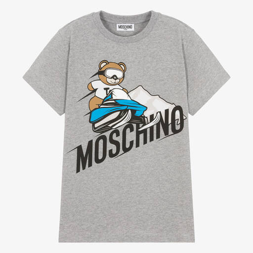 Moschino Kid-Teen-Graues Teen Teddybär-T-Shirt | Childrensalon Outlet