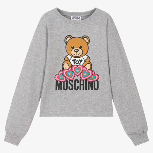 Moschino Kid-Teen-Teen Grey Teddy Sweatshirt | Childrensalon Outlet
