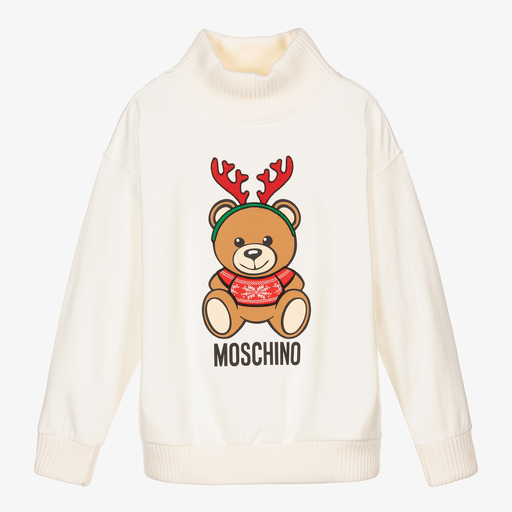 Moschino Кид-Тин-Кремовый свитшот для подростков | Childrensalon Outlet