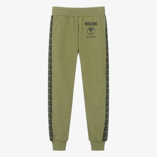 Moschino Kid-Teen-Teen Khaki Green Cotton Joggers | Childrensalon Outlet