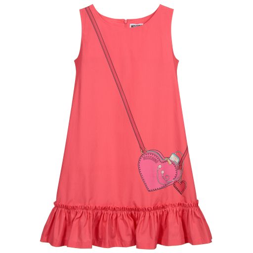 Moschino Kid-Teen-Teen Pink Bag Logo Dress | Childrensalon Outlet