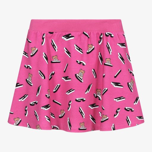 Moschino Kid-Teen-Teen Pink Bear All Over Skirt | Childrensalon Outlet