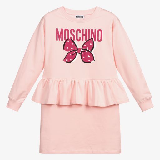 Moschino Kid-Teen-فستان تينز بناتي قطن جيرسي لون زهري | Childrensalon Outlet