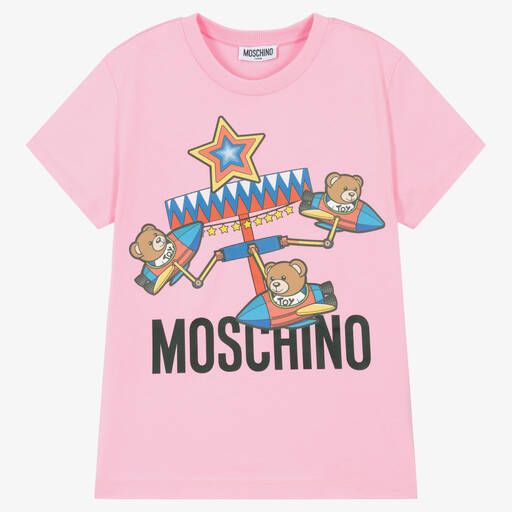 Moschino Kid-Teen-Rosa Teen Kirmes-Teddy-T-Shirt | Childrensalon Outlet