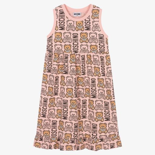 Moschino Kid-Teen-Teen Pink Cotton Jersey Dress | Childrensalon Outlet