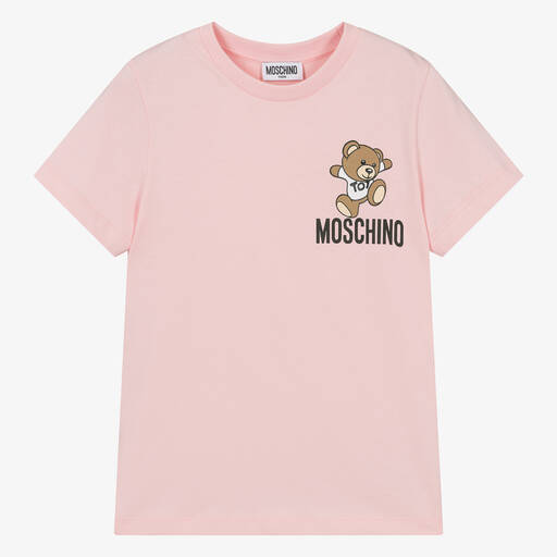 Moschino Kid-Teen-تيشيرت بطبعة تيدي بير قطن لون زهري تينز | Childrensalon Outlet