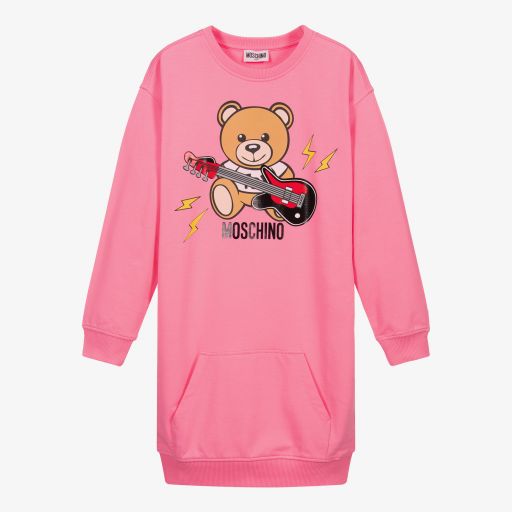 Moschino Kid-Teen-Teen Pink Logo Jersey Dress | Childrensalon Outlet