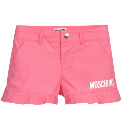 Moschino Kid-Teen-Teen Pink Logo Shorts | Childrensalon Outlet