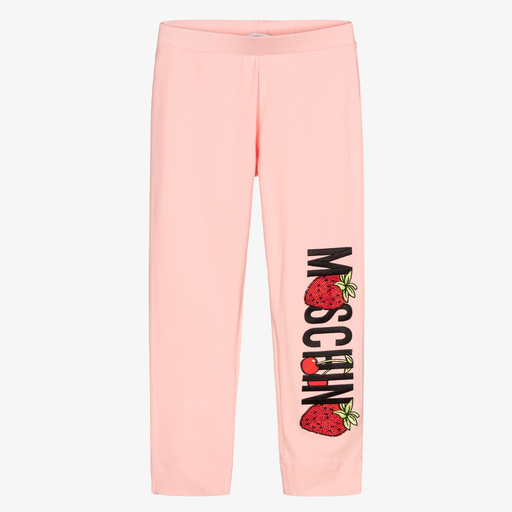 Moschino Kid-Teen-Teen Pink Strawberry Leggings | Childrensalon Outlet