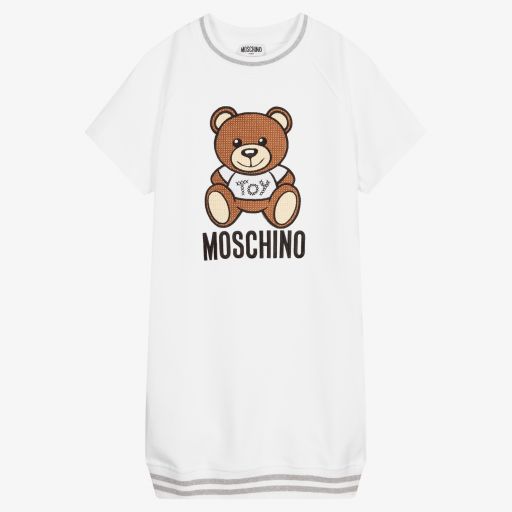 Moschino Kid-Teen-Teen White Cotton Dress | Childrensalon Outlet