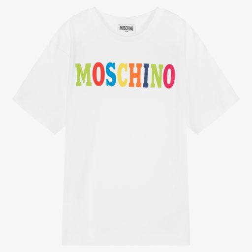 Moschino Kid-Teen-T-shirt blanc en coton Ado | Childrensalon Outlet