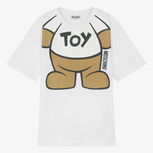Moschino Кид-Тин-Teen White Cotton T-Shirt | Childrensalon Outlet