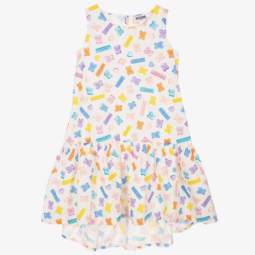 Moschino Kid-Teen-Teen White Teddy Bear Dress | Childrensalon Outlet