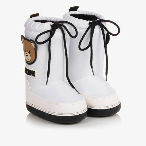 Moschino Kid-Teen-Teen White Teddy Bear Snow Boots | Childrensalon Outlet
