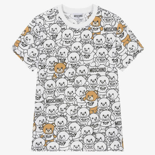 Moschino Kid-Teen-Teen White Teddy Bear T-Shirt | Childrensalon Outlet