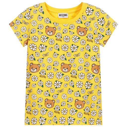 Moschino Kid-Teen-Gelbes Teen T-Shirt mit Logo | Childrensalon Outlet