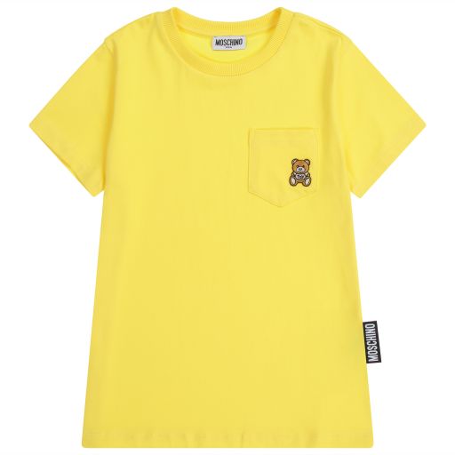 Moschino Kid-Teen-Teen Yellow Logo T-Shirt | Childrensalon Outlet