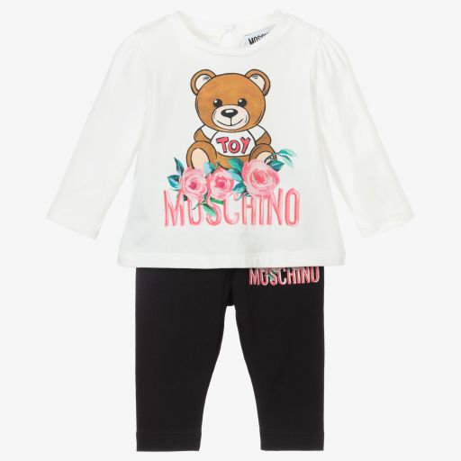 Moschino Baby-White & Black Leggings Set | Childrensalon Outlet
