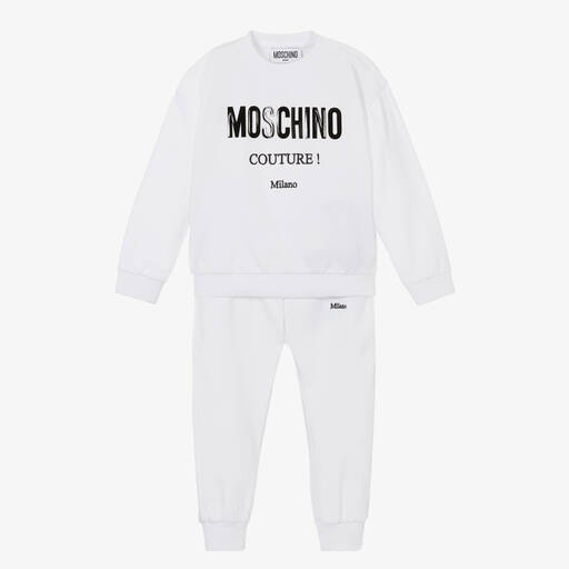 Moschino Ivory Cotton Stud Logo Tracksuit