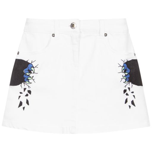 Moschino Kid-Teen-White Cotton Mini Skirt | Childrensalon Outlet