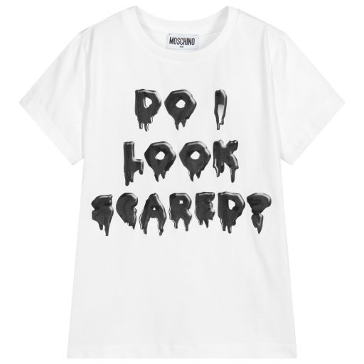 Moschino Kid-Teen-White Cotton T-Shirt | Childrensalon Outlet