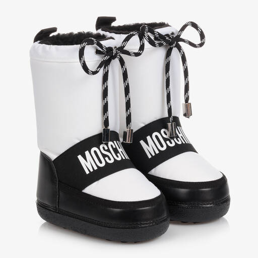 Moschino Kid-Teen-White Logo Snow Boots | Childrensalon Outlet