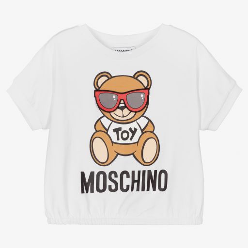 Moschino Kid-Teen-White Teddy Sunglasses T-Shirt | Childrensalon Outlet